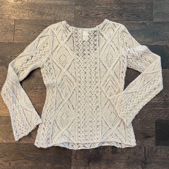 cabi Open Knit Sweater, S, Glacier Gray, EUC - Picture 2 of 8